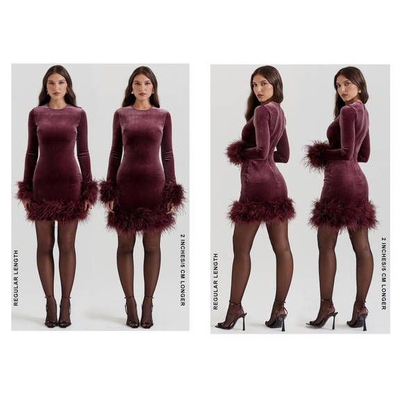 HOUSE OF CB 'Lavinia' Mulberry Velvet Mini Dress - Picture 4 of 8